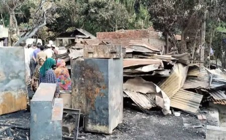 ছাগলনাইয়ায় অগ্নিকাণ্ডে ৮টি বসতঘর ভস্মীভূত;  ক্ষয়ক্ষতি প্রায় ৬০ লক্ষ টাকা